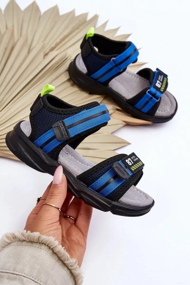 Chłopięce>Evento Lekkie Dziecięce Sandałki Na Rzepy Niebieskie Brando