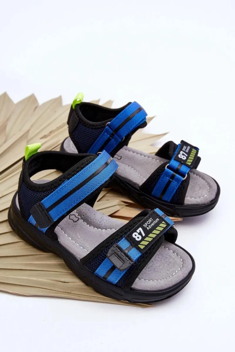 Chłopięce>Evento Lekkie Dziecięce Sandałki Na Rzepy Niebieskie Brando