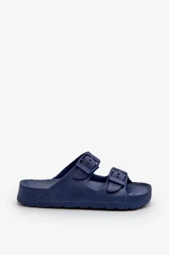 Chłopięce>Evento Lekkie Klapki Chłopięce Piankowe Z Klamrami Granatowe Adirnaca Niebieski