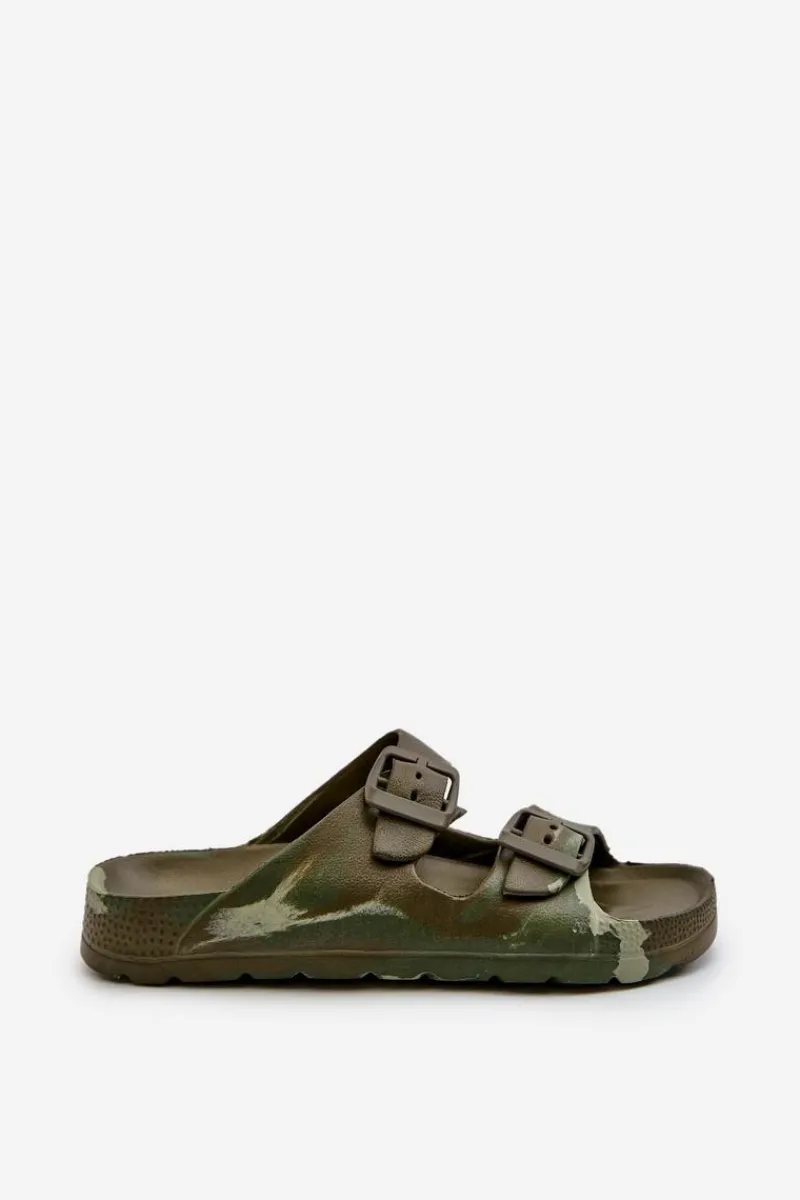 New Lekkie Klapki Chłopięce Piankowe Z Klamrami Ciemnozielone Adirnaca Dzieci Chłopięce