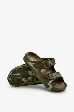 New Lekkie Klapki Chłopięce Piankowe Z Klamrami Ciemnozielone Adirnaca Dzieci Chłopięce