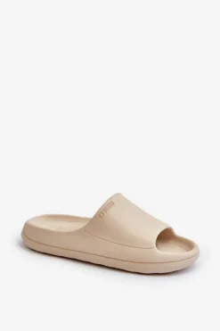 New Lekkie Klapki Damskie Big Star NN274A040 Beżowe Damskie Klapki Damskie Big Star|Klapki Basenowe
