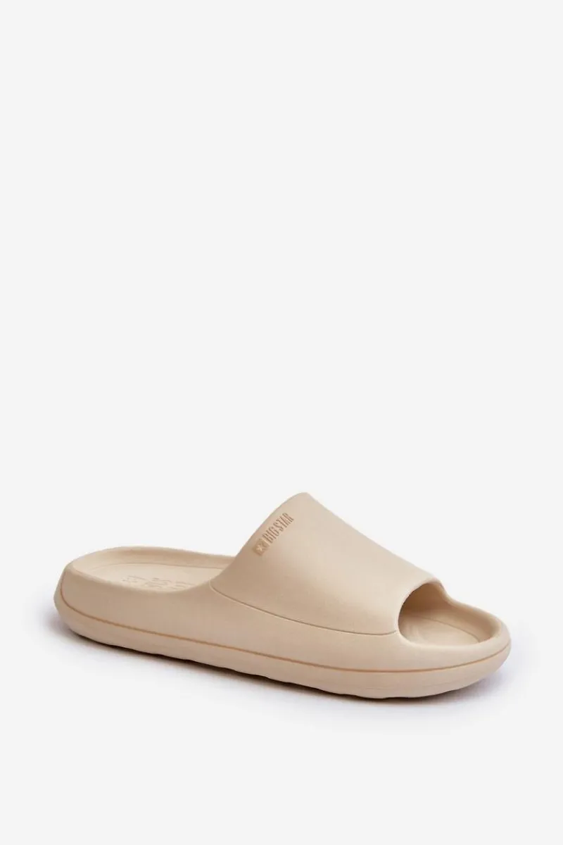 New Lekkie Klapki Damskie Big Star NN274A040 Beżowe Damskie Klapki Damskie Big Star|Klapki Basenowe