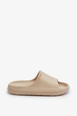 New Lekkie Klapki Damskie Big Star NN274A040 Beżowe Damskie Klapki Damskie Big Star|Klapki Basenowe