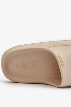 New Lekkie Klapki Damskie Big Star NN274A040 Beżowe Damskie Klapki Damskie Big Star|Klapki Basenowe