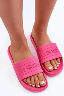 Hot Lekkie Klapki Damskie Big Star OO274037 Fuksja Damskie Klapki Damskie Big Star|Klapki Damskie Klasyczne