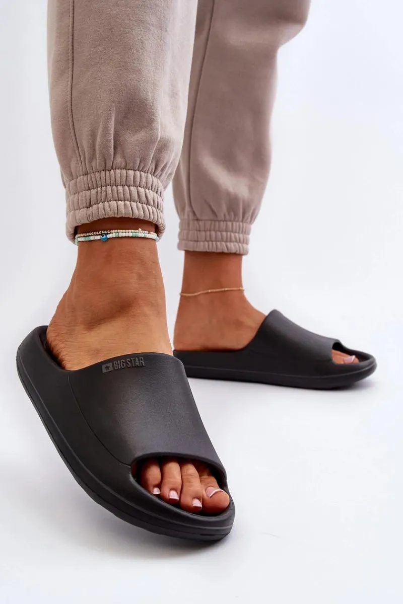 Online Big Star Shoes Lekkie Klapki Damskie Big Star NN274A042 Czarne Czarny