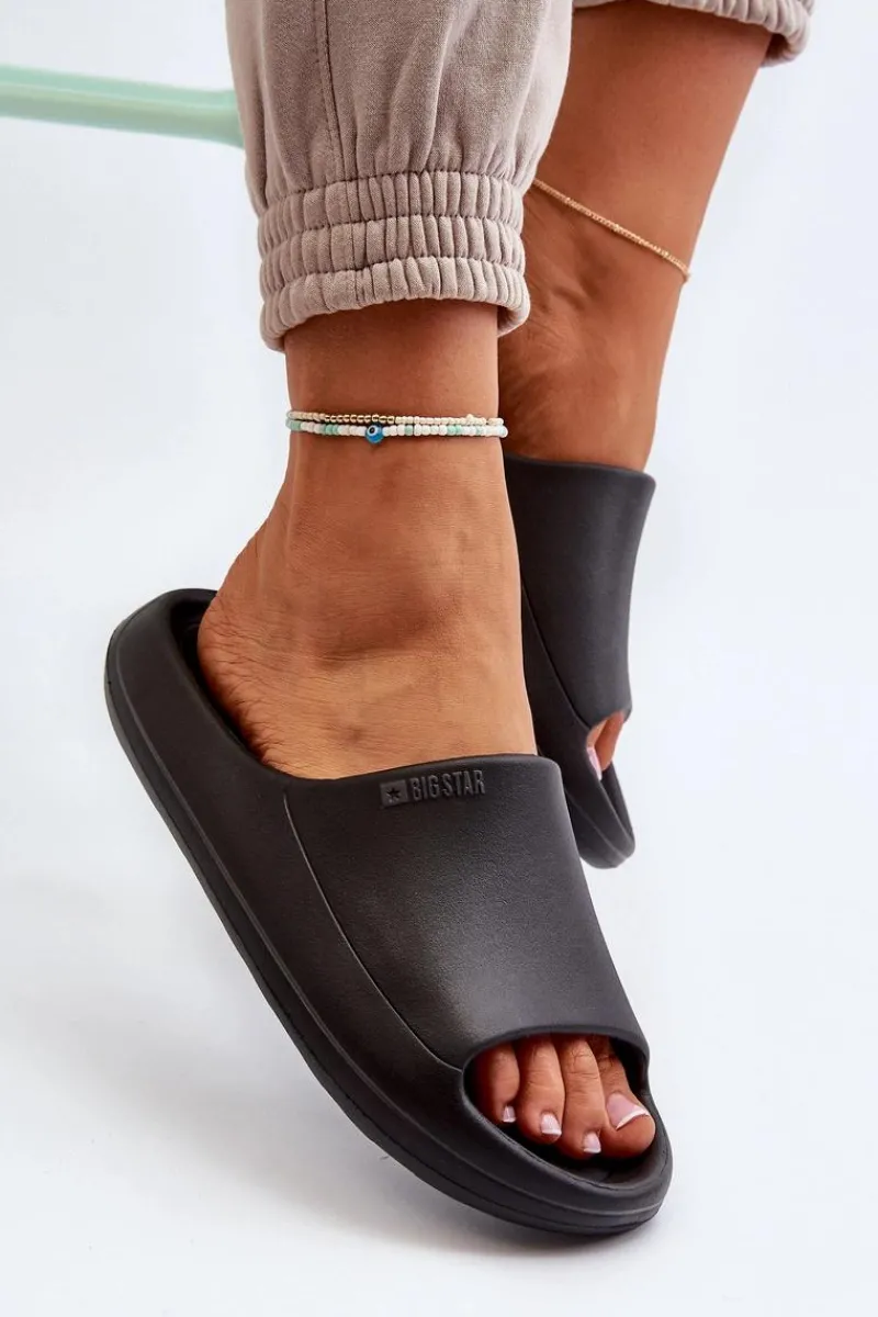 Online Big Star Shoes Lekkie Klapki Damskie Big Star NN274A042 Czarne Czarny