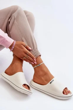 Sale Lekkie Klapki Damskie Big Star NN274A043 Białe Damskie Klapki Damskie Big Star|Klapki Basenowe