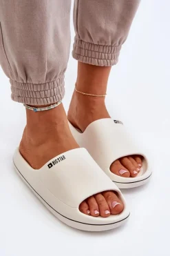 Sale Lekkie Klapki Damskie Big Star NN274A043 Białe Damskie Klapki Damskie Big Star|Klapki Basenowe