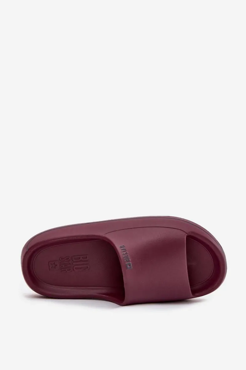 Klapki Damskie Big Star|Klapki Basenowe>Big Star Shoes Lekkie Klapki Damskie Big Star SS274422 Bordowe Czerwony