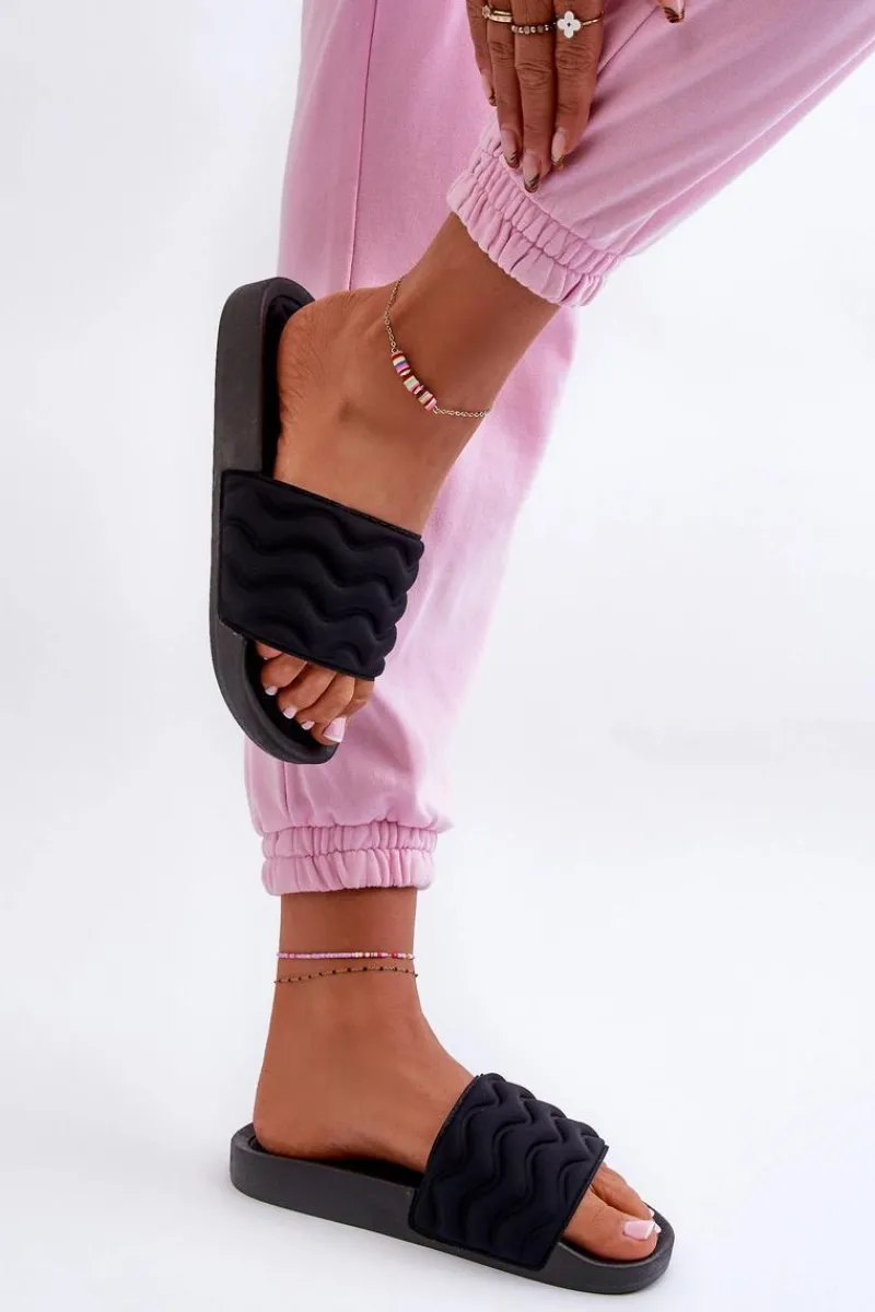 Klapki Basenowe|Klapki Damskie Klasyczne>Evento Lekkie Klapki Damskie Na Basen Czarne Beliordia