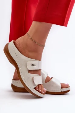 New Lekkie Klapki Damskie Z Eko Skóry Srebrne Frellia Damskie Klapki Damskie Klasyczne