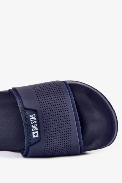 Discount Lekkie Klapki Męskie Big Star NN174696 Granatowe Męskie Klapki Męskie Big Star|Klapki Męskie Klasyczne