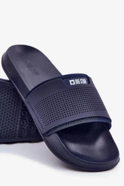 Discount Lekkie Klapki Męskie Big Star NN174696 Granatowe Męskie Klapki Męskie Big Star|Klapki Męskie Klasyczne