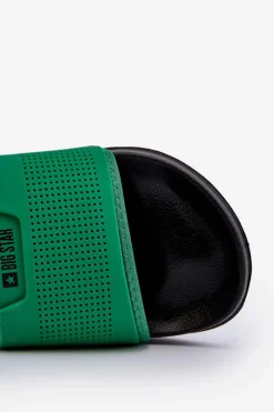 Klapki Męskie Big Star|Klapki Męskie Klasyczne></noscript>Big Star Shoes Lekkie Klapki Męskie Big Star NN174693 Zielone