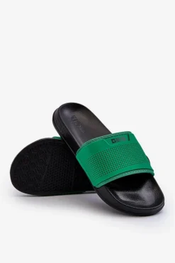 Klapki Męskie Big Star|Klapki Męskie Klasyczne></noscript>Big Star Shoes Lekkie Klapki Męskie Big Star NN174693 Zielone