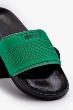 Klapki Męskie Big Star|Klapki Męskie Klasyczne></noscript>Big Star Shoes Lekkie Klapki Męskie Big Star NN174693 Zielone