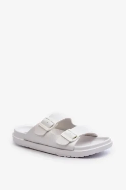 Hot Lekkie Klapki Męskie Z Klamrami Big Star NN174594 Białe Męskie Klapki Męskie Big Star|Klapki Męskie Klasyczne