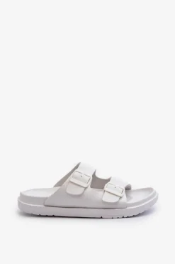 Hot Lekkie Klapki Męskie Z Klamrami Big Star NN174594 Białe Męskie Klapki Męskie Big Star|Klapki Męskie Klasyczne