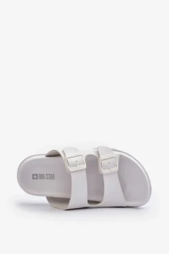 Hot Lekkie Klapki Męskie Z Klamrami Big Star NN174594 Białe Męskie Klapki Męskie Big Star|Klapki Męskie Klasyczne