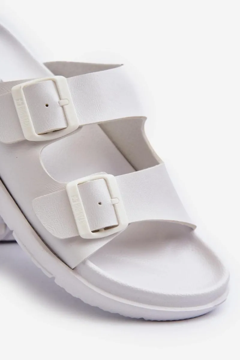 Hot Lekkie Klapki Męskie Z Klamrami Big Star NN174594 Białe Męskie Klapki Męskie Big Star|Klapki Męskie Klasyczne