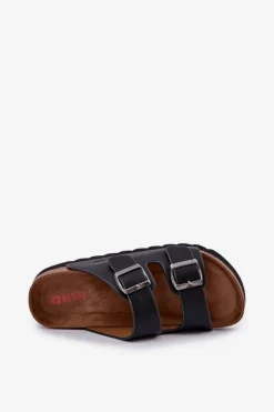 Sale Lekkie Klapki Męskie Z Klamrami Eko Skóra Big Star NN174531 Czarne Męskie Klapki Męskie Big Star|Klapki Męskie Klasyczne