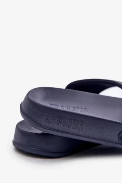 Sale Lekkie Klapki Męskie Z Logo Big Star OO174031 Granatowe Męskie Klapki Męskie Big Star|Klapki Męskie Klasyczne