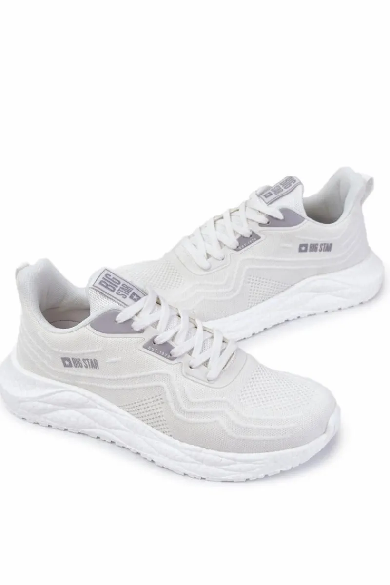 Sale Lekkie Męskie Buty Sportowe Big Star KK174017 Białe Męskie Obuwie Sportowe Męskie