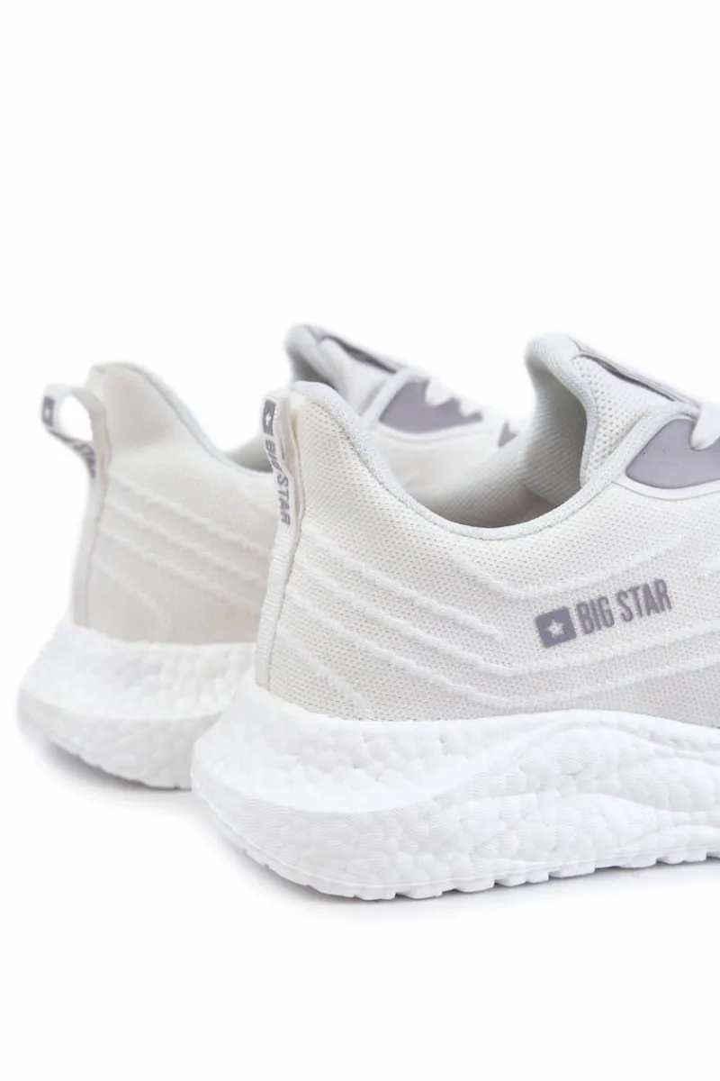 Sale Lekkie Męskie Buty Sportowe Big Star KK174017 Białe Męskie Obuwie Sportowe Męskie