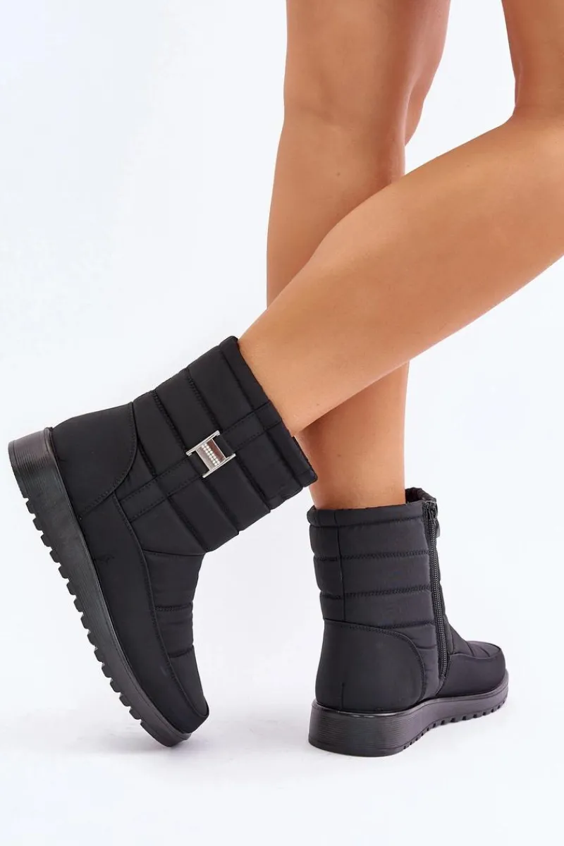 Sale Lekkie Śniegowce Damskie Na Zamek Czarne Mezitha Damskie Śniegowce Damskie