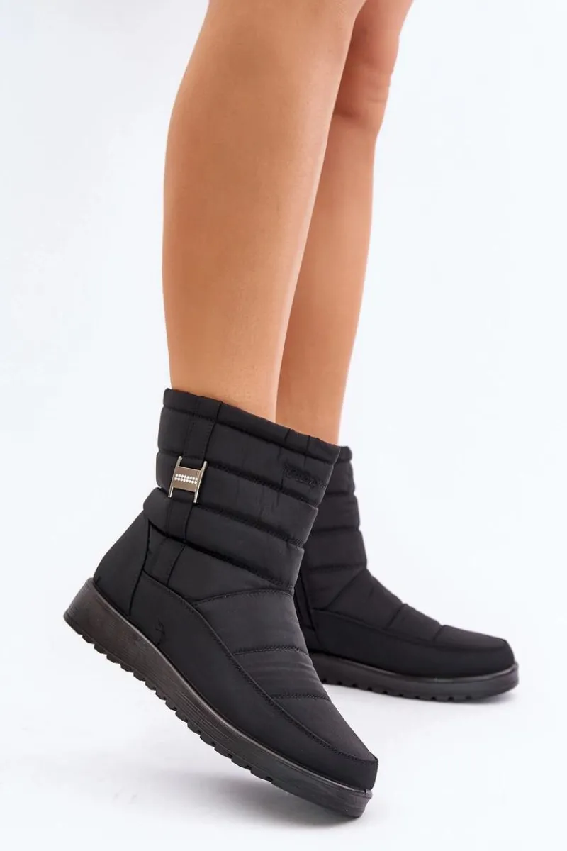 Sale Lekkie Śniegowce Damskie Na Zamek Czarne Mezitha Damskie Śniegowce Damskie