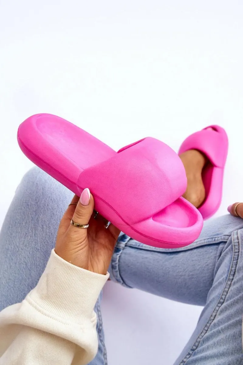 Klapki Na Platformie|Klapki Damskie Klasyczne>Boto Lekkie Piankowe Damskie Klapki Na Platformie Fuksja Milton Różowy