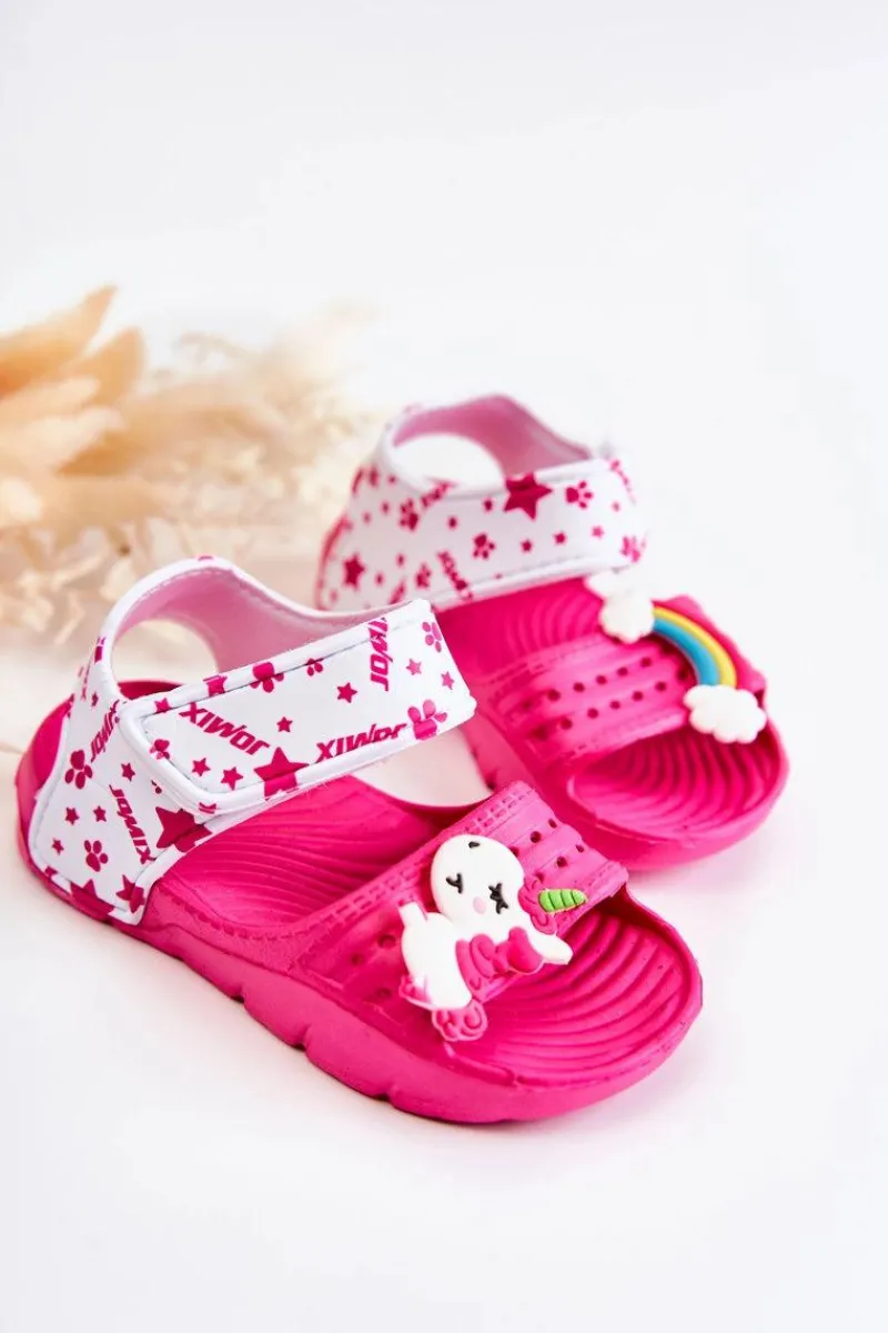 Dziewczęce>Boto Lekkie Piankowe Dziecięce Sandałki Na Rzep Fuksja Asti