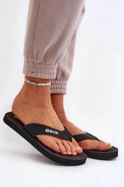 Best Lekkie Piankowe Japonki Klapki Damskie Big Star NN274A718 Czarne Damskie Klapki Sportowe|Klapki Damskie Big Star