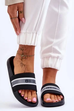 Outlet Lekkie Piankowe Klapki Big Star JJ274648 Czarne Damskie Klapki Damskie Big Star|Klapki Damskie Klasyczne