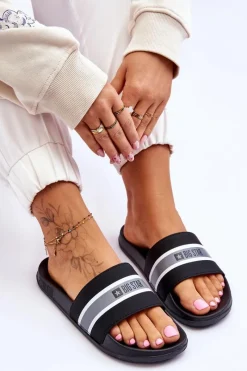 Outlet Lekkie Piankowe Klapki Big Star JJ274648 Czarne Damskie Klapki Damskie Big Star|Klapki Damskie Klasyczne