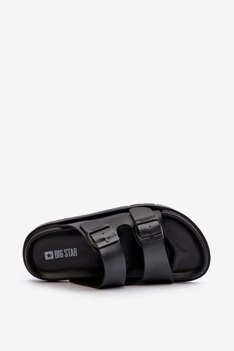 Sale Big Star Shoes Lekkie Piankowe Klapki Damskie Z Klamrami Big Star NN274A750 Czarne Czarny