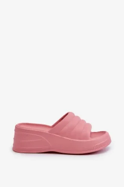 Klapki Na Koturnie|Klapki Basenowe></noscript>Boto Lekkie Piankowe Klapki Damskie Na Koturnie I Platformie Różowe Tendrea