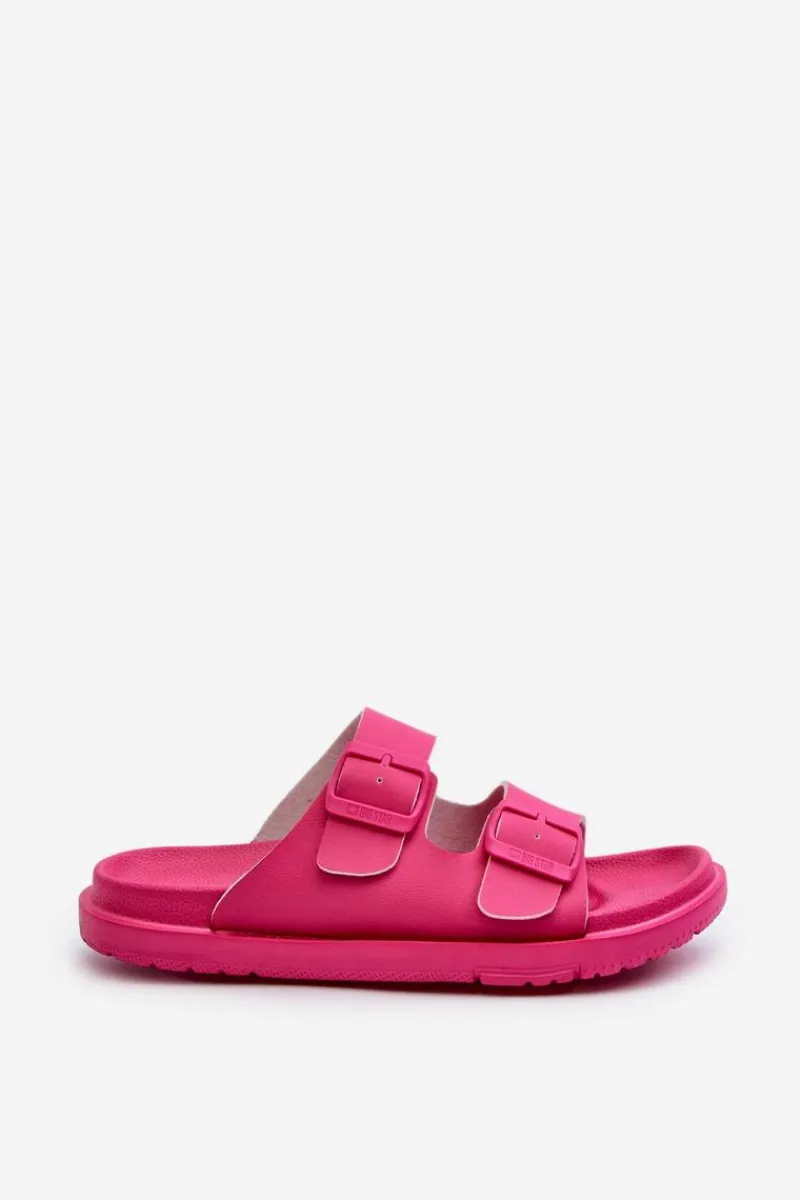 Hot Lekkie Piankowe Klapki Damskie Z Klamrami Big Star NN274A754 Fuksja Damskie Klapki Damskie Big Star|Klapki Basenowe