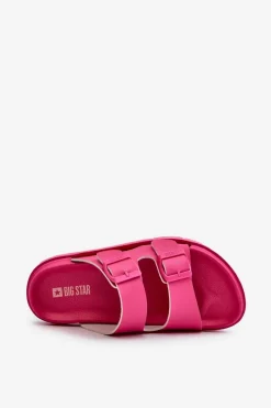 Hot Lekkie Piankowe Klapki Damskie Z Klamrami Big Star NN274A754 Fuksja Damskie Klapki Damskie Big Star|Klapki Basenowe