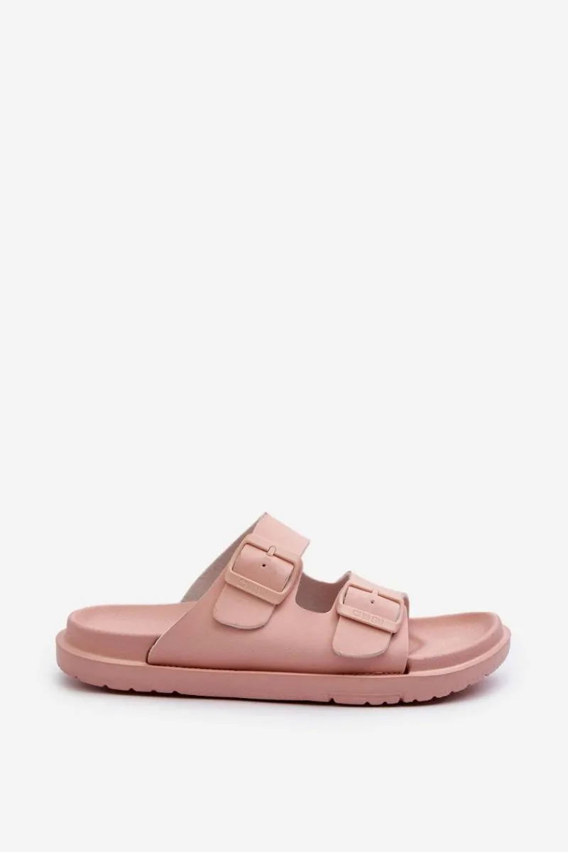 Online Big Star Shoes Lekkie Piankowe Klapki Damskie Z Klamrami Big Star NN274A753 Różowe Różowy