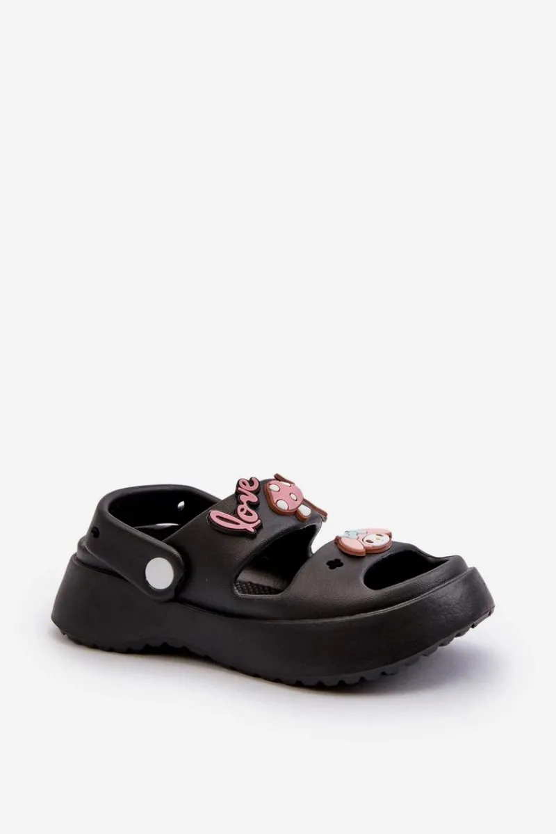 Chłopięce|Dziewczęce>Boto Lekkie Piankowe Klapki Dziecięce Z Ozdobami Czarne Ifrana
