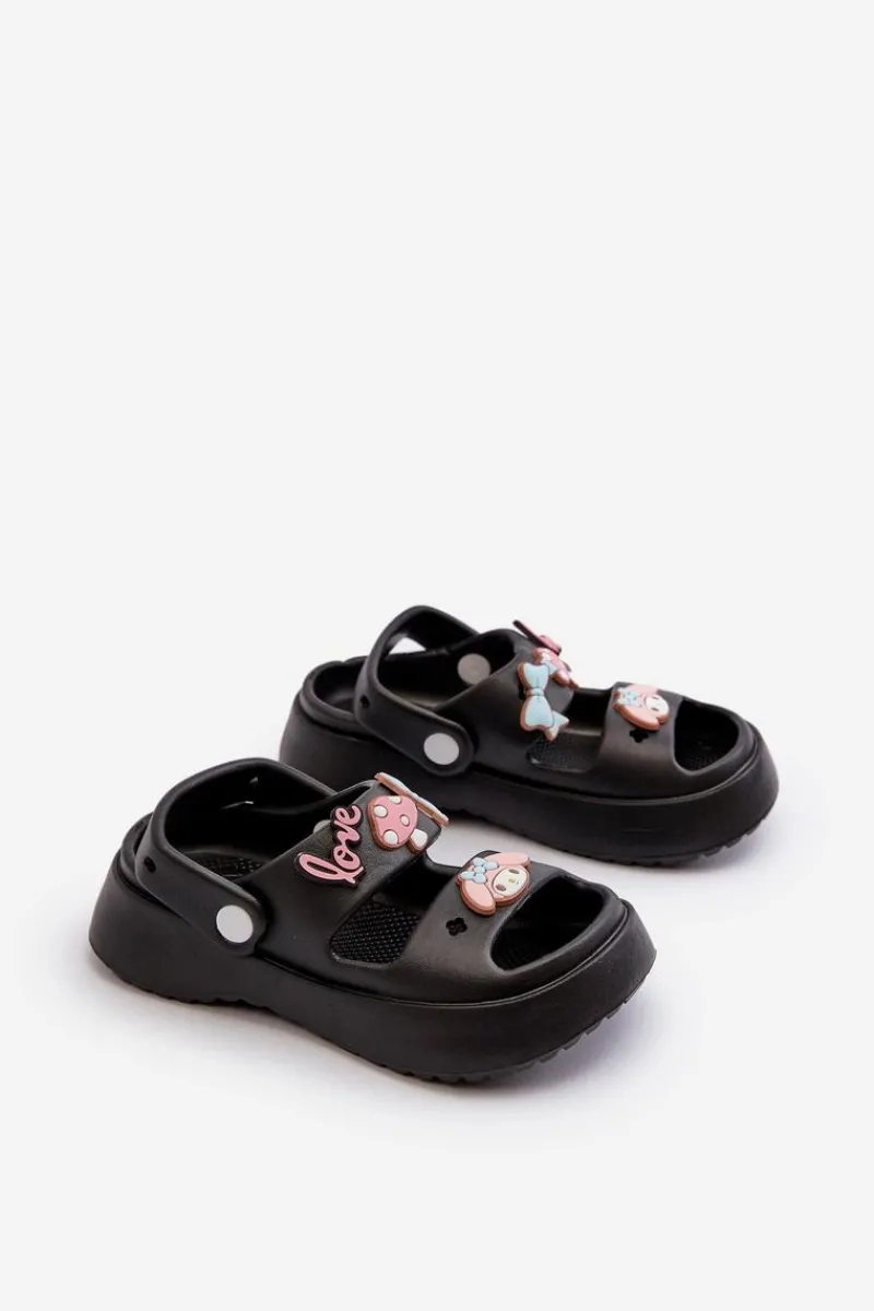 Chłopięce|Dziewczęce>Boto Lekkie Piankowe Klapki Dziecięce Z Ozdobami Czarne Ifrana