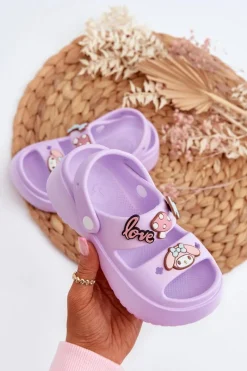 Chłopięce|Dziewczęce>Boto Lekkie Piankowe Klapki Dziecięce Z Ozdobami Fioletowe Ifrana