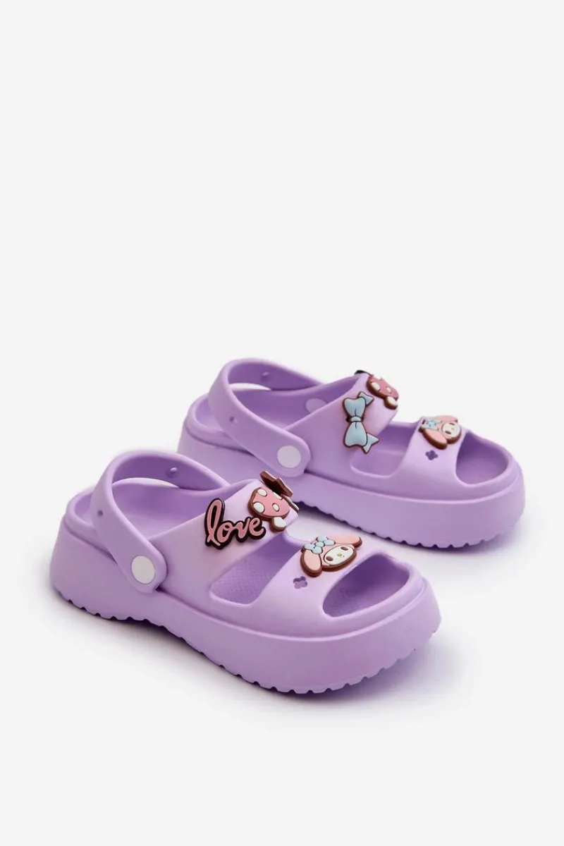 Chłopięce|Dziewczęce>Boto Lekkie Piankowe Klapki Dziecięce Z Ozdobami Fioletowe Ifrana