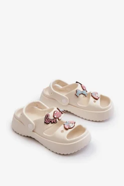 Outlet Lekkie Piankowe Klapki Dziecięce Z Ozdobami Białe Ifrana Dzieci Chłopięce|Dziewczęce