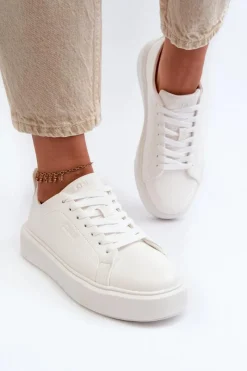 Buty Sportowe Na Platformie|Buty Sportowe Big Star>Big Star Shoes Lekkie Sneakersy Damskie Big Star NN274322 Memory Foam System Białe