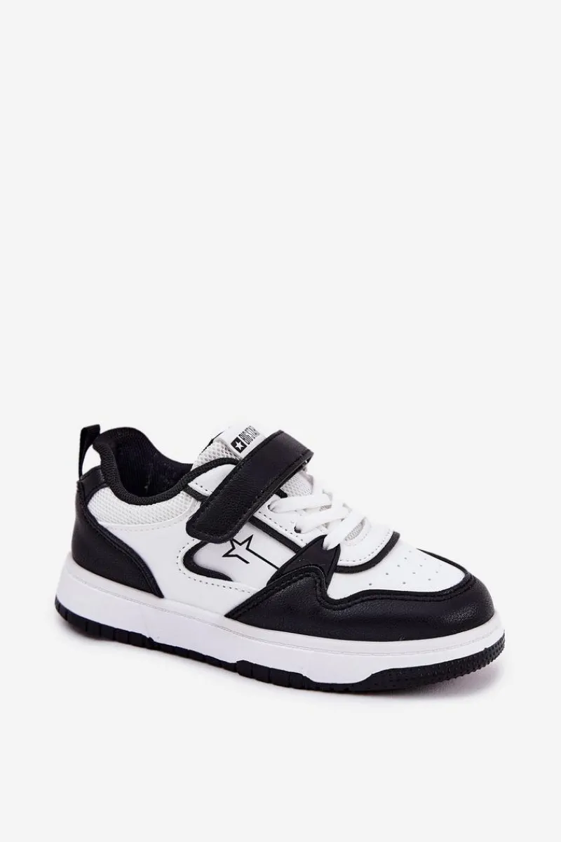 Back To School>Big Star Shoes Lekkie Sneakersy Dziecięce Big Star RR374052 Biało-Czarne