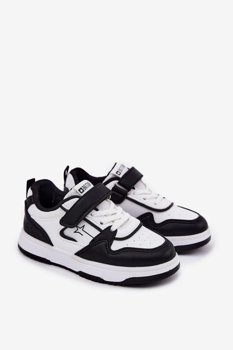 Back To School>Big Star Shoes Lekkie Sneakersy Dziecięce Big Star RR374052 Biało-Czarne